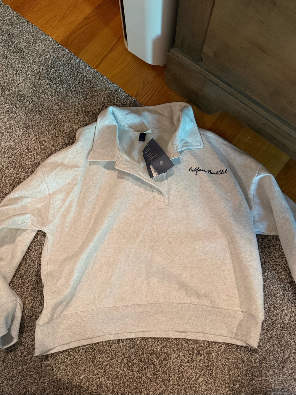 Universal Thread Light Heather Gray Collared Pullover